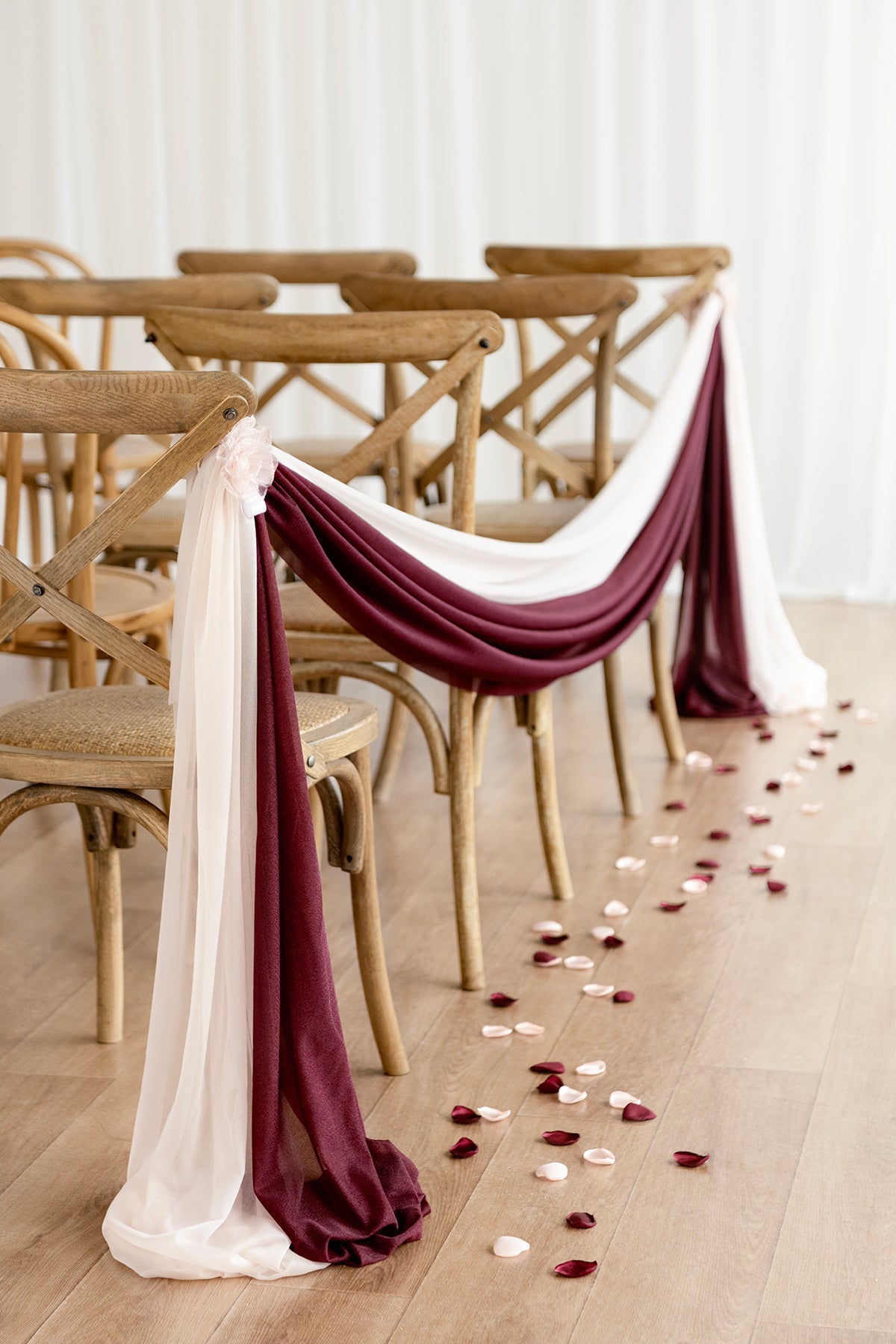 Sheer Aisle Swags for Church Wedding - 7 Colors | Clearance