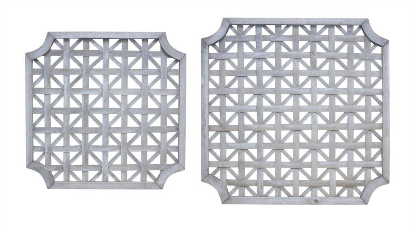 Set of Two 27" X 1" Gray Solid Wood Wall Decor
