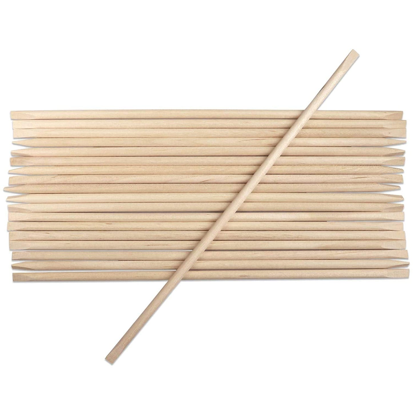 100 Pcs Cuticle Wood Stick Pusher For Manicure 7" in Length, 1/8" Diameter Use Removal Manicure Care Tool