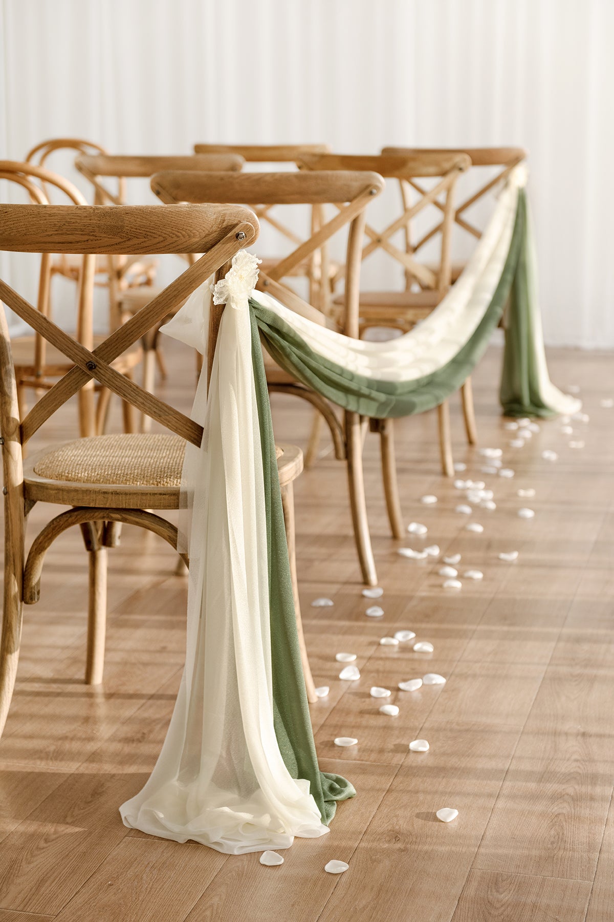 Sheer Aisle Swags for Church Wedding - 7 Colors | Clearance