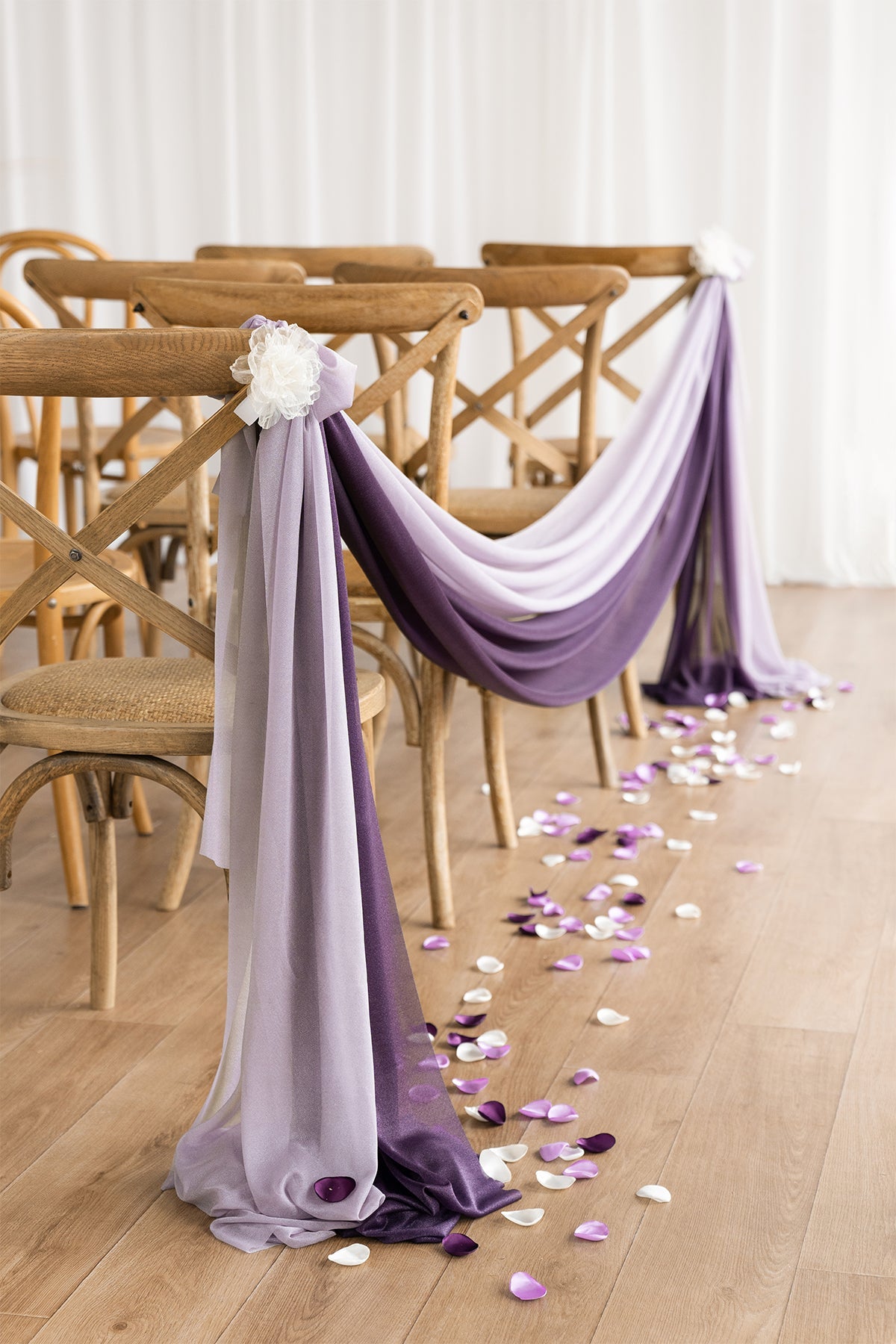 Sheer Aisle Swags for Church Wedding - 7 Colors | Clearance