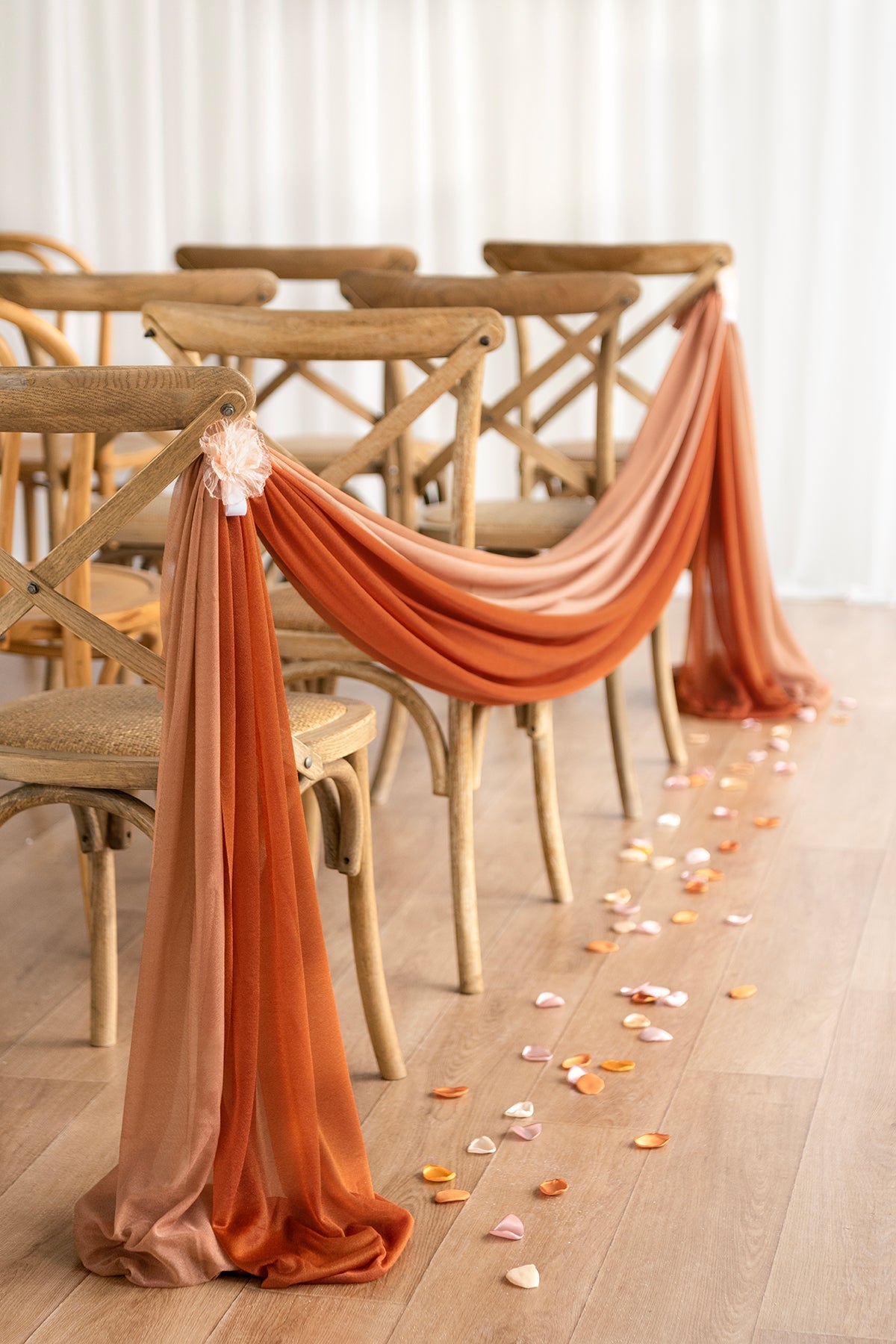 Sheer Aisle Swags for Church Wedding - 7 Colors | Clearance