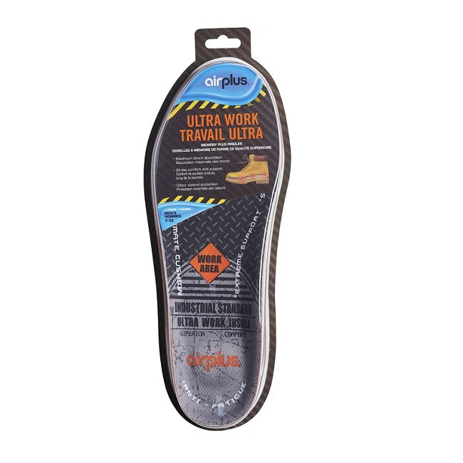 Airplus Ultra Work Memory Plus Insoles 1 Pair Men's Size 7-13