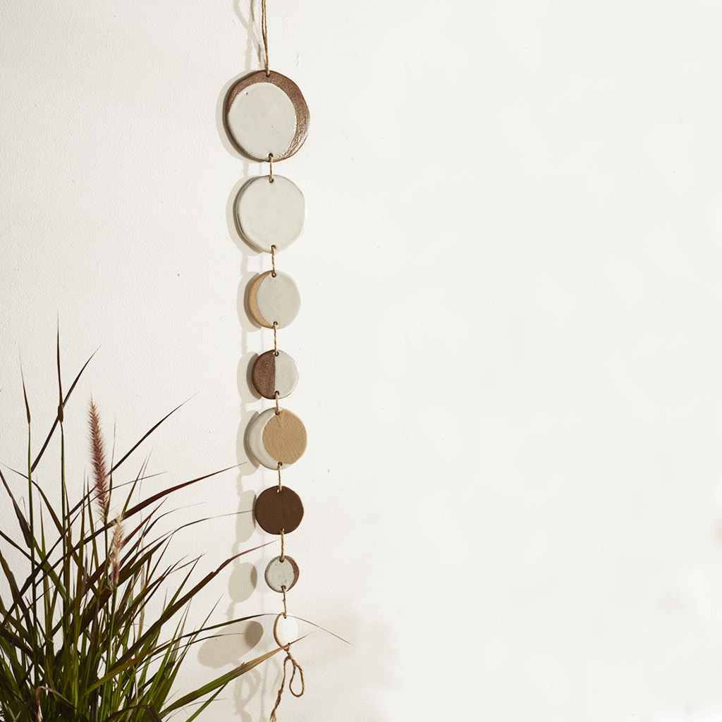 Ceramic Moon Phase Wall Hanging
