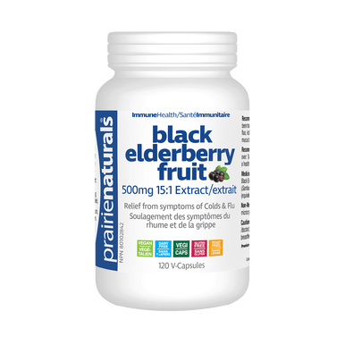 Prairie Naturals Black Elder Berry Fruit 500mg 15:1 Extract