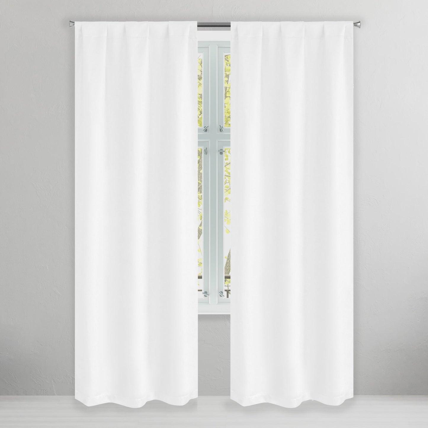 Set of 2: Brushed Textured Blackout Thermal Window Curtain Pair Panel