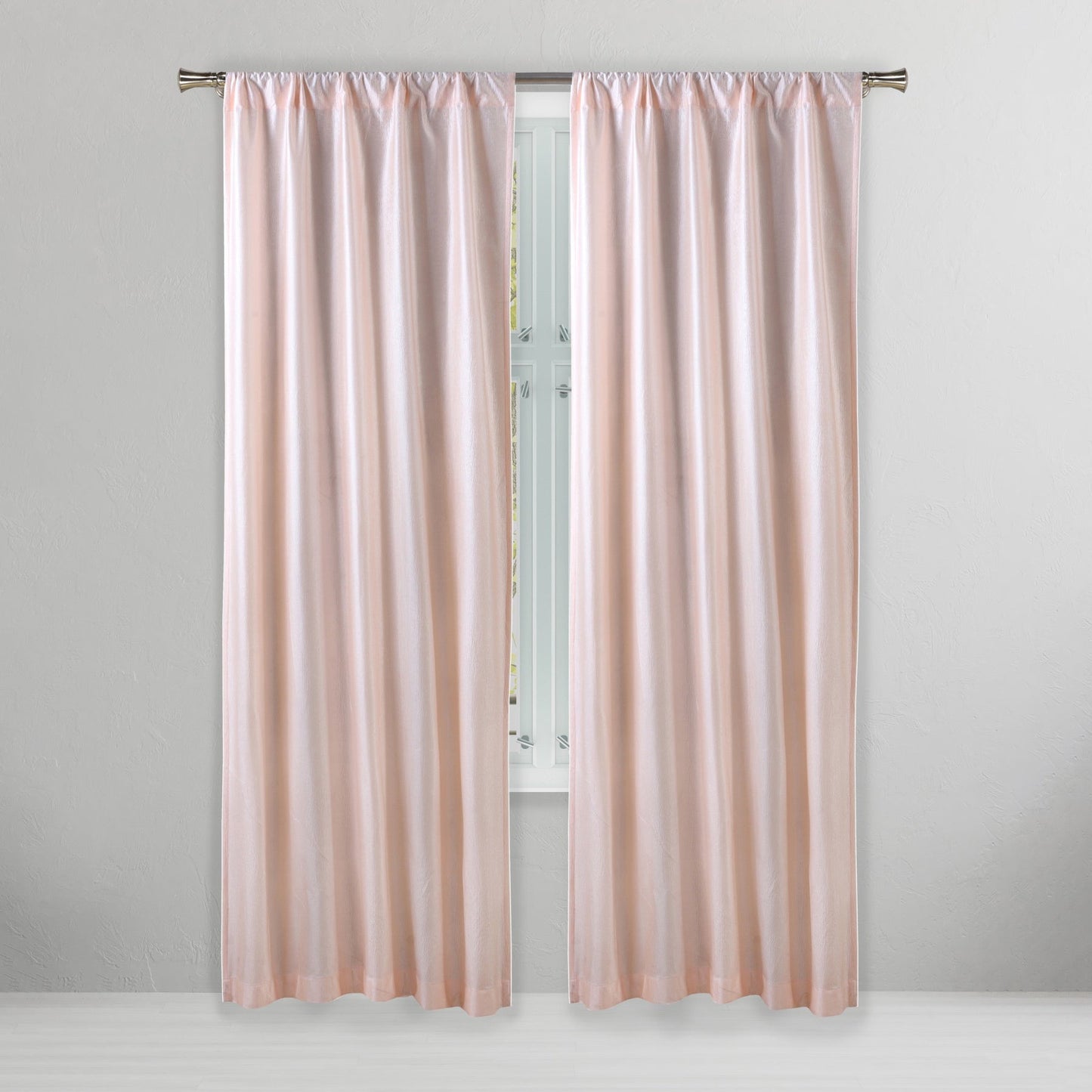 Set of 2: Embossed Crinkie Semi-Sheer Window Curtain Pair Panel