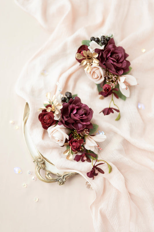 Shoulder Corsages in Romantic Marsala
