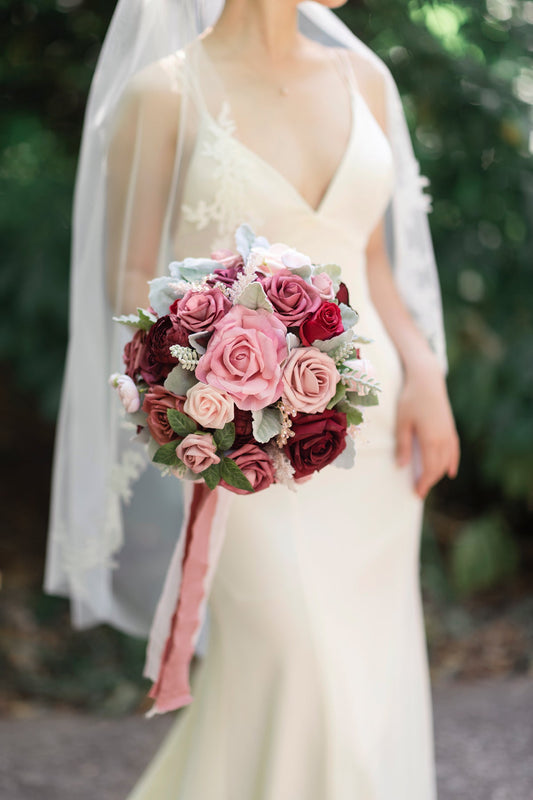 Small Round Bridal Bouquets In Loving Cinnamon Rose
