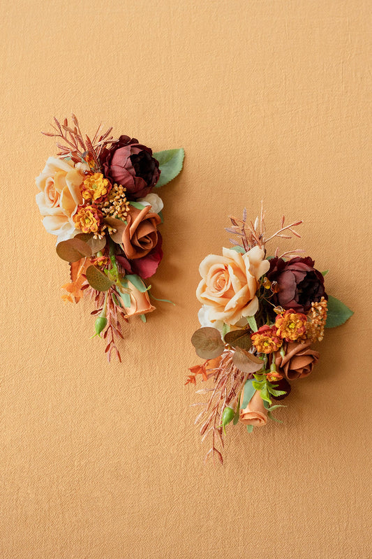 Shoulder Corsages in Burnt Orange