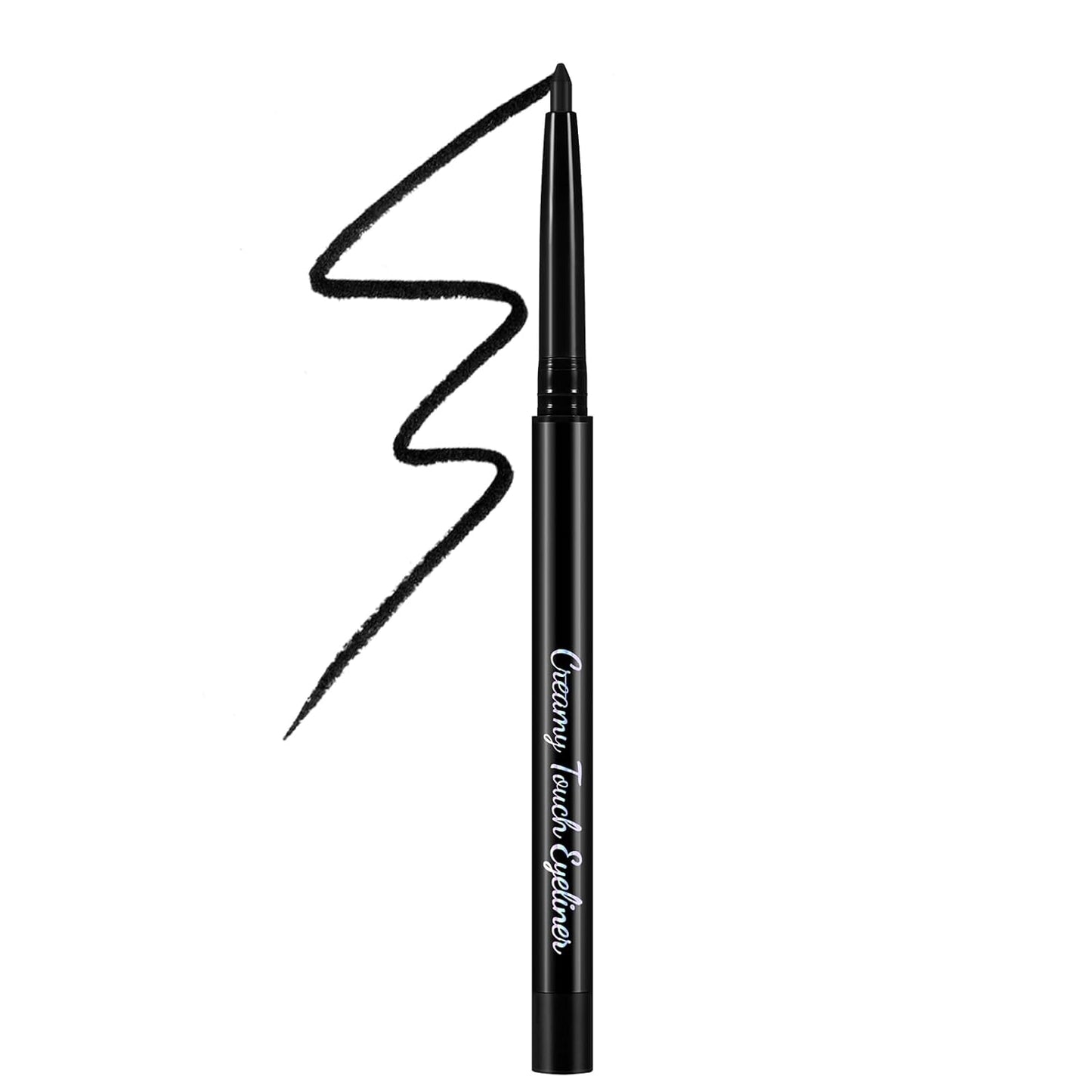 Waterproof Eyeliner Pen,Long-Lasting Cream Eyeliner Pencil,Highly Pigmented Eye Makeup Pen with Up to 24HR,Black Brown White