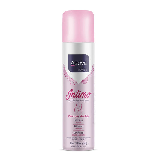 ABOVE Intimo Deodorant Spray, 2.11 oz - pH Balanced - Feminine Deodorant Spray - Benzene-Free and Alcohol-Free - Dry Spray - Vegan and Cruelty-Free