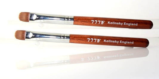 2 Manicure & Pedicure French Brush - 777F Red Wood Handle size #10