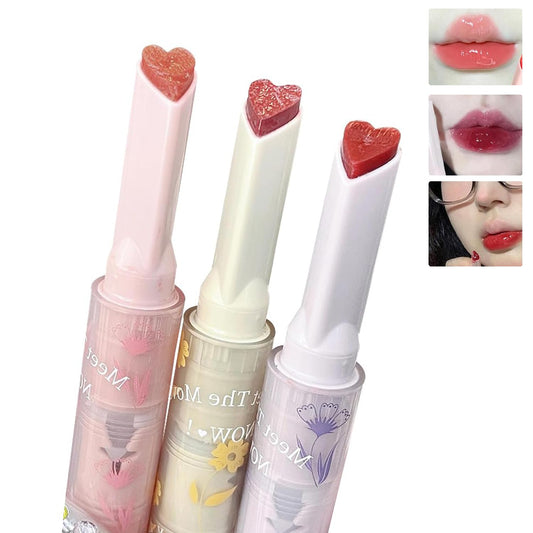 3 Colors Jelly Lipstick,Korean Heart Tinted Jelly Lip Gloss,Mirror Long Lasting Moisturizing Lip Balm,Non-Sticky,Vivid Color Gloss Lip Makeup,Lip Stain for Women (4#+5#+6#)