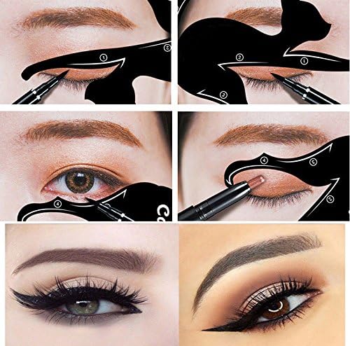 2Pcs Cat Line Pro Eye Makeup Tool Eyeliner Stencils Template Shaper Model Beauty