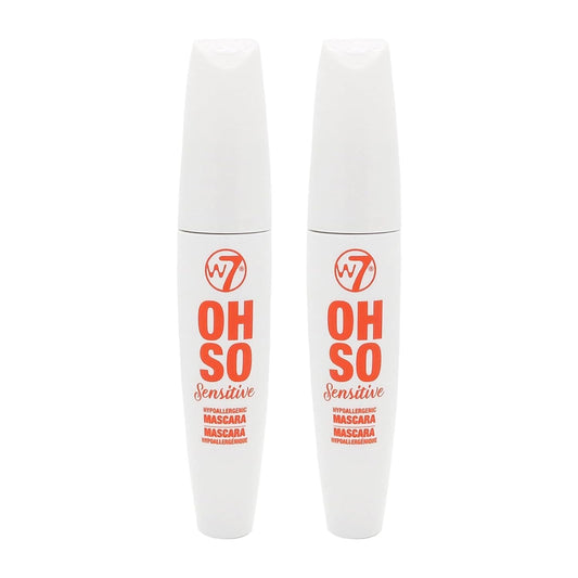 W7 Oh So Sensitive Hypoallergenic Mascara - Black Mascara For Sensitive Eyes With Vitamin E - Vegan - 2 Pack