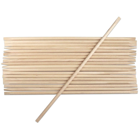 100 Pcs Cuticle Wood Stick Pusher For Manicure 7" in Length, 1/8" Diameter Use Removal Manicure Care Tool