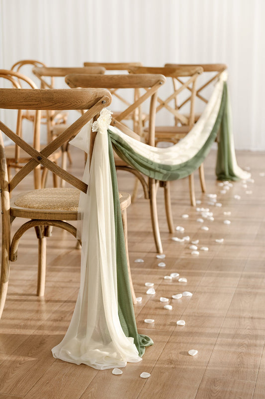 Sheer Aisle Swags for Church Wedding - 7 Colors | Clearance