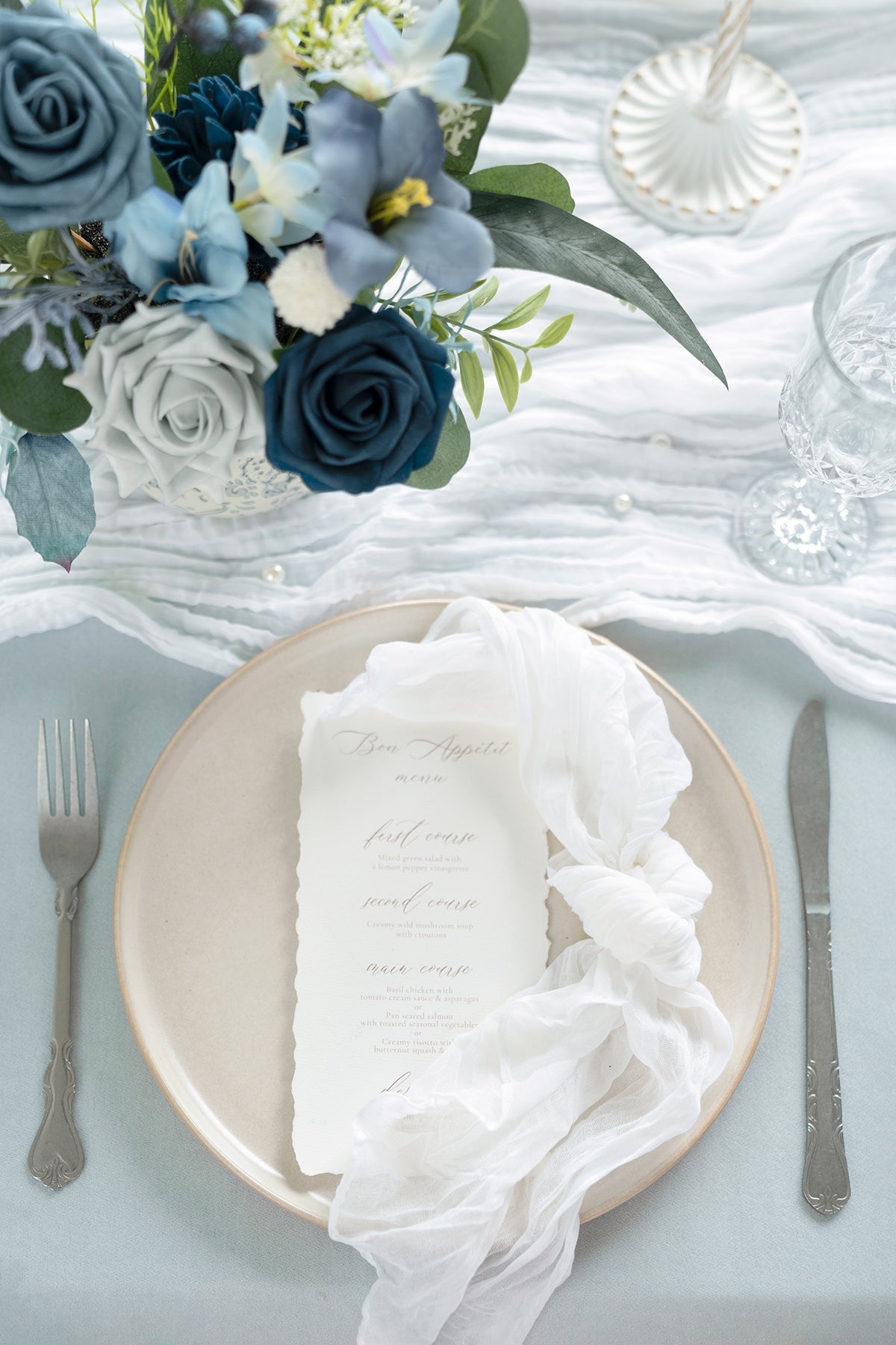 Cheesecloth Napkins & Table Runner Set for Reception - 7 Colors