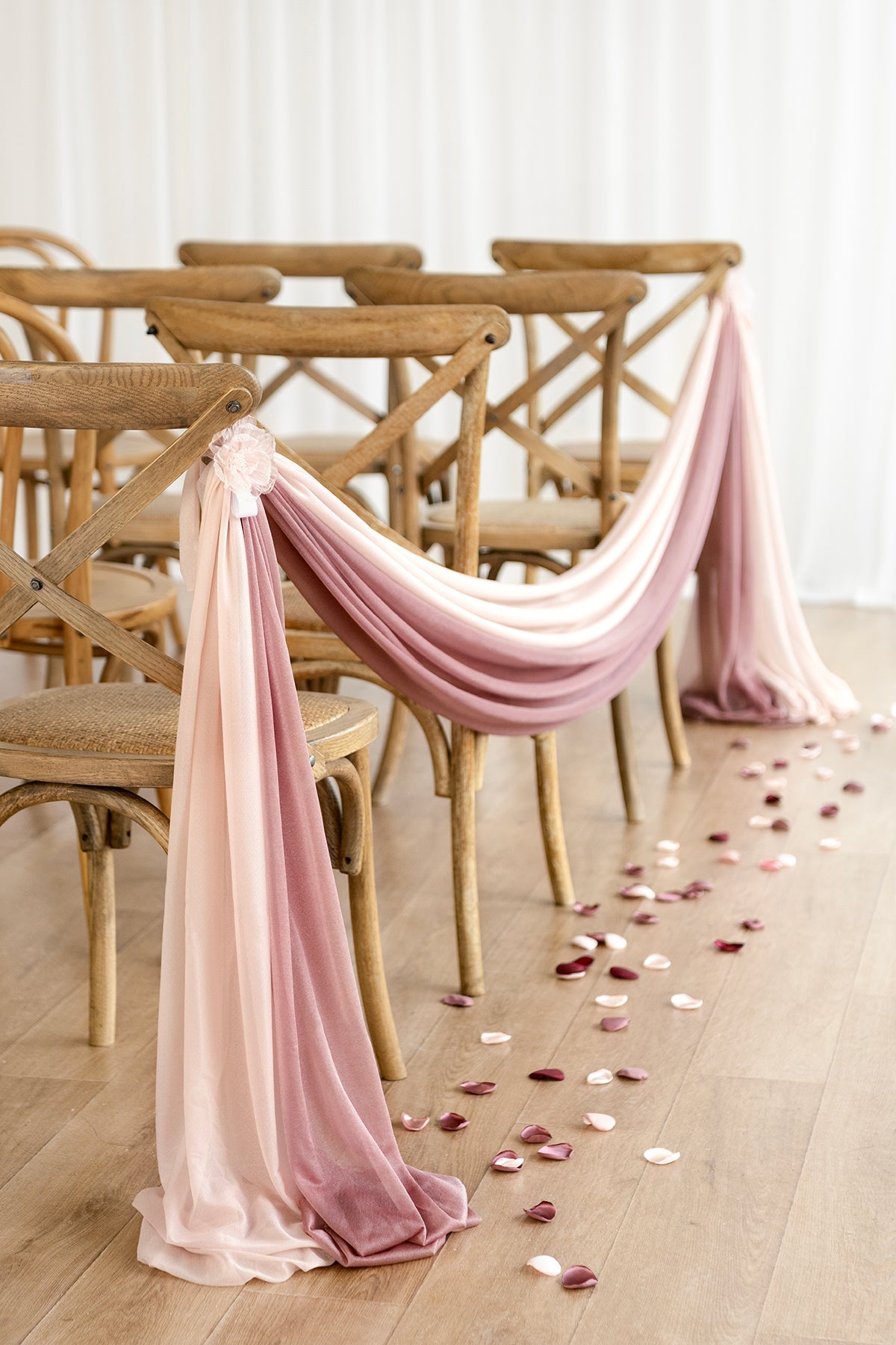 Sheer Aisle Swags for Church Wedding - 7 Colors | Clearance