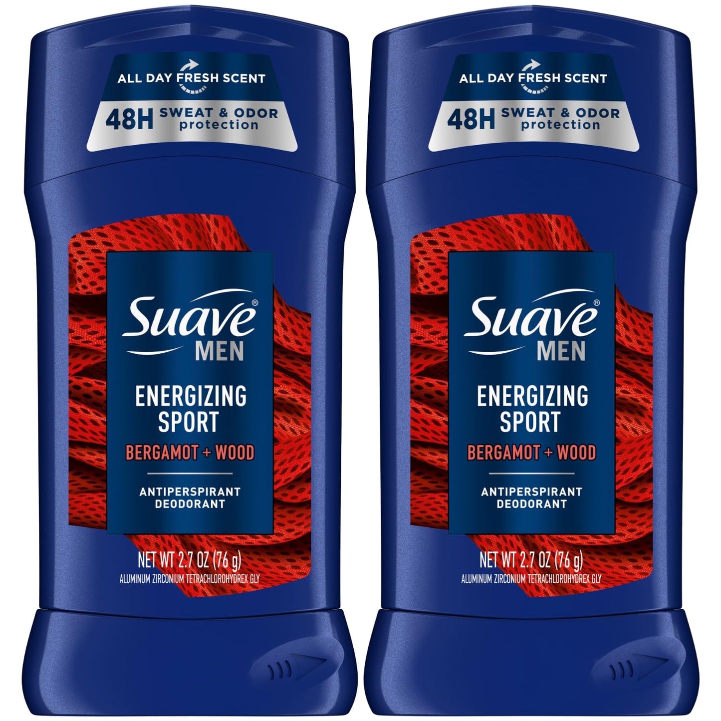Suave Antiperspirant for Men, Active Sport – Invisible Solid Antiperspirant Stick, 48H Sweat & Odor Protection, Moisturizing Formula, Scented, 2.7 Oz (Pack of 2)