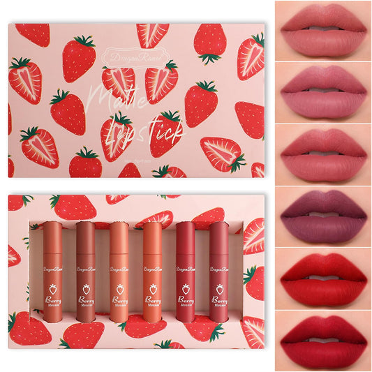 6 Colors Matte Liquid Lipsticks,Natural Nude Lipstick Velvet Crayon Lip Stain,24 Hour Long Lasting Waterproof Lip Gloss Lipstick for Women Makeup (Set B)