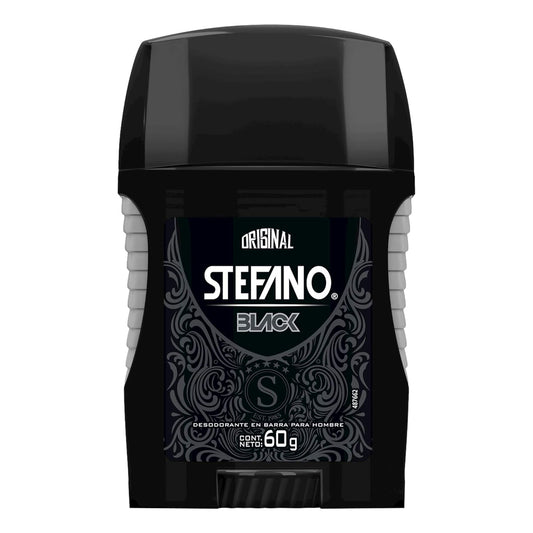 Stefano Stick Deodorant for Men 2.5oz, Desodorante Estefano Barra 60gr (Black)