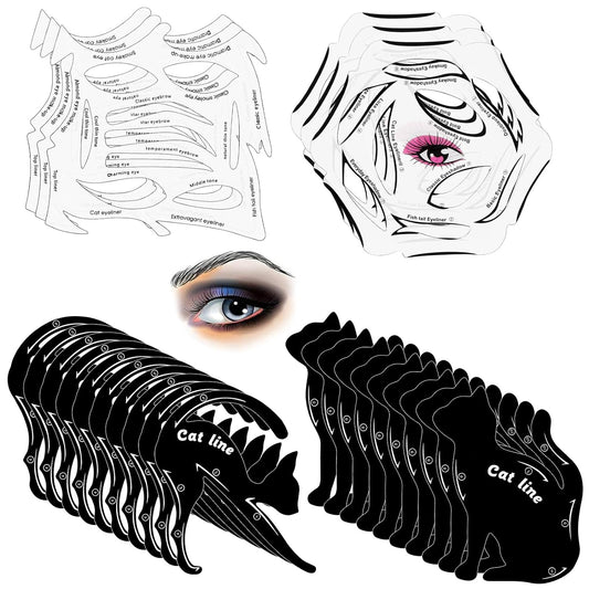 16 Sheets Eyeliner Stencil, Eyeliner Tool Eyeliner Tape Eyeliner Stickers Winged Eyeliner Tool Eyeliner Guide Tool Nonwoven Eyeliner Stencils for Eyes