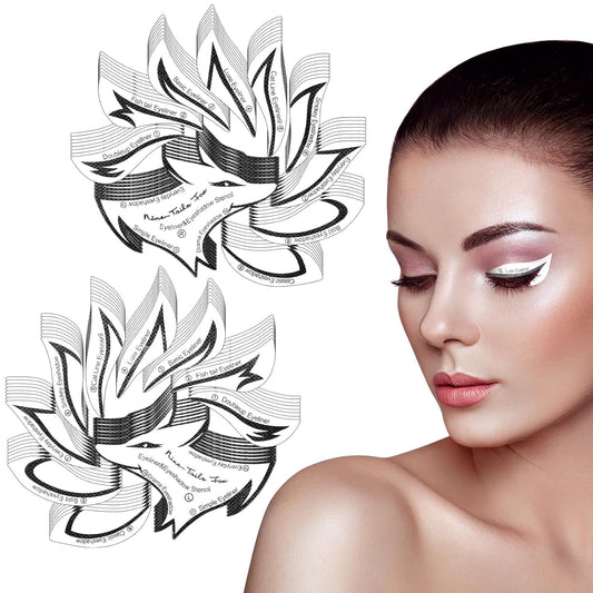 8 Sheets Eyeliner Stencil, Eyeliner Tool Eyeliner Tape Eyeliner Stickers Winged Eyeliner Tool Eyeliner Guide Tool Nonwoven Eyeliner Stencils for Eyes