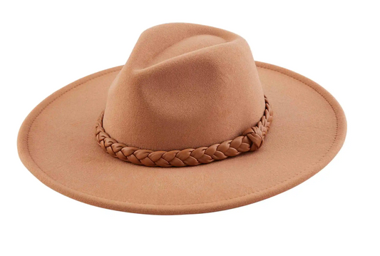 Braided  Fedora Hat  ( Assorted Colors )