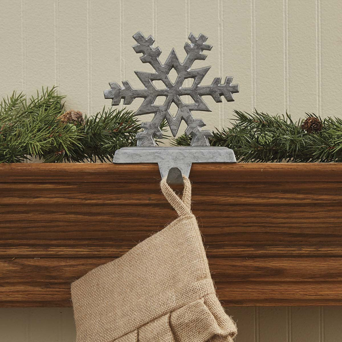 Snowflake Stocking Hanger - Galvanized