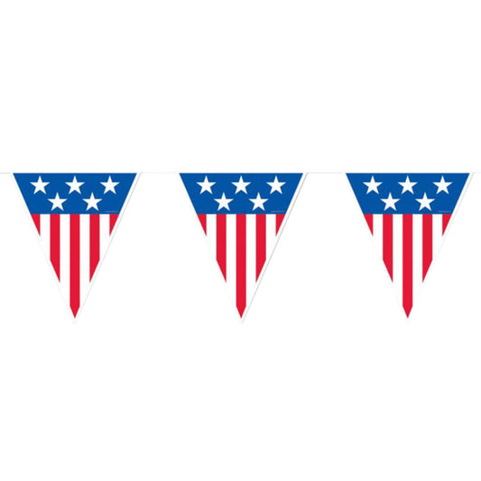 Stars & Stripes 12' Pennant Banner