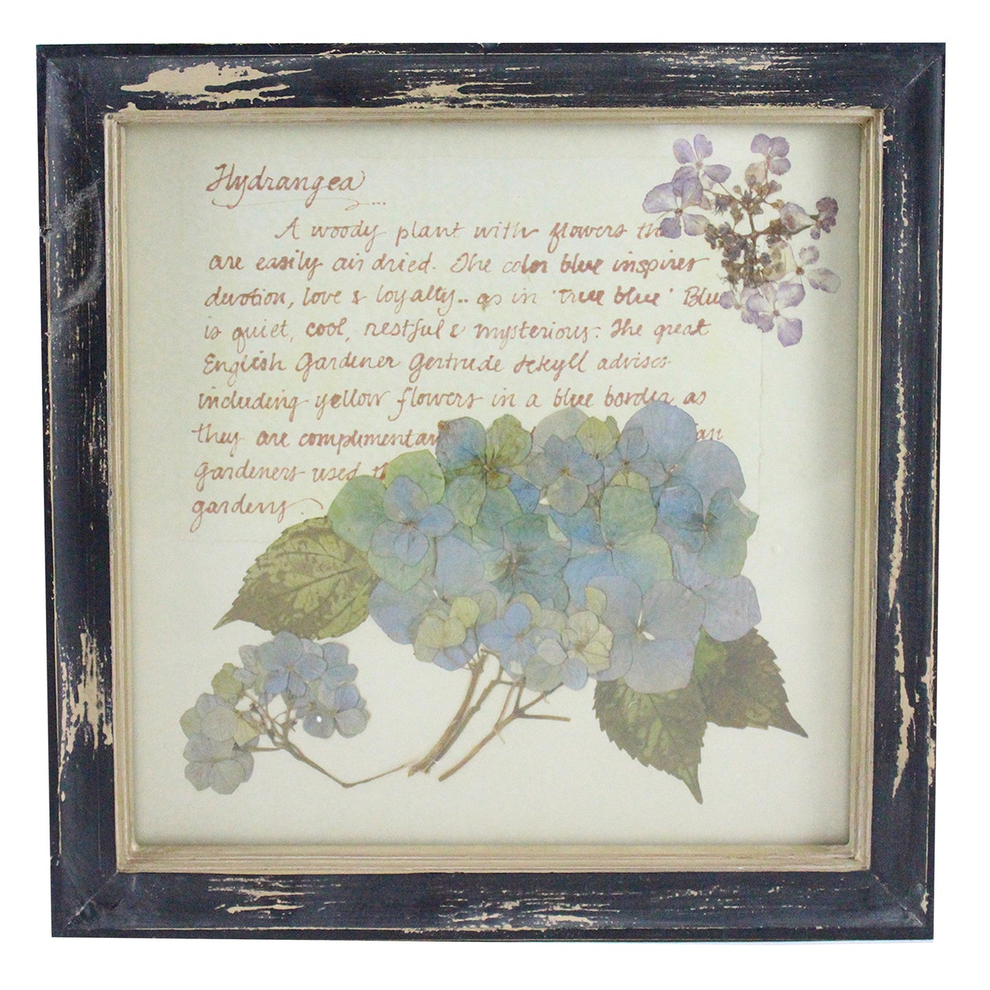 Rustic Wood Framed Hydrangea Flower Wall Decor