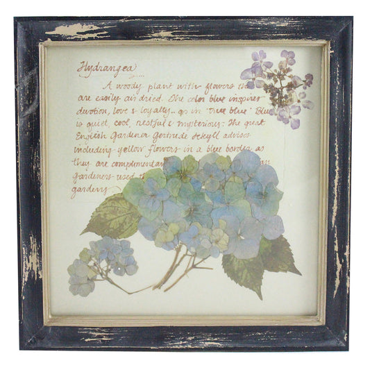 Rustic Wood Framed Hydrangea Flower Wall Decor