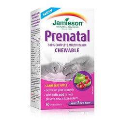 Jamieson Chewable Prenatal Multivitamin With Iron Cranberry Apple 60 Tablets