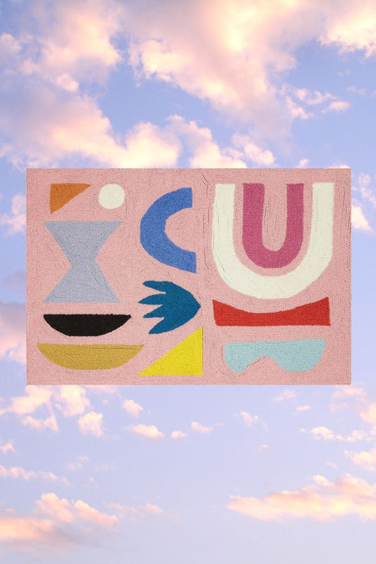 Shape Collage Hook Rug by Ampersand