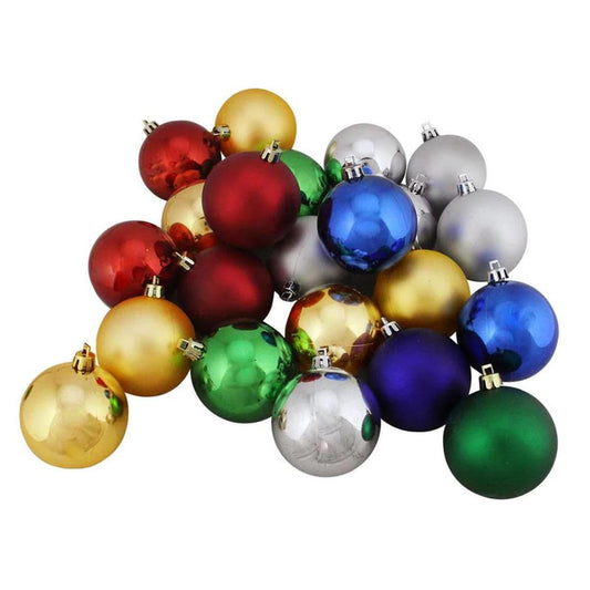 Shatterproof Traditional Multi-Color Shiny and Matte Christmas Ball Ornaments
